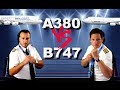 AIRBUS A380 vs BOEING 747 !!! pilot.alexander vs Captain Joe