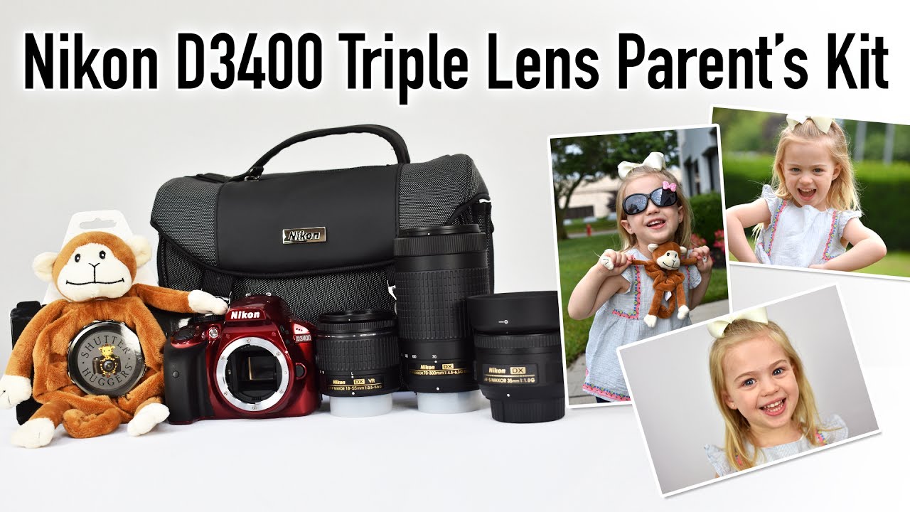 Nikon D3400 Digital SLR Triple Lens Parent's Kit