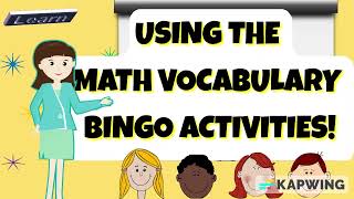 Great Resources for Teachers:  The Math Vocabulary Bingo Games / Activities! Students will love it!
