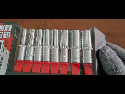 Набор высоких головок YATO 1/4'', 8 шт, CrV50BV30, as-drive, YT-14431