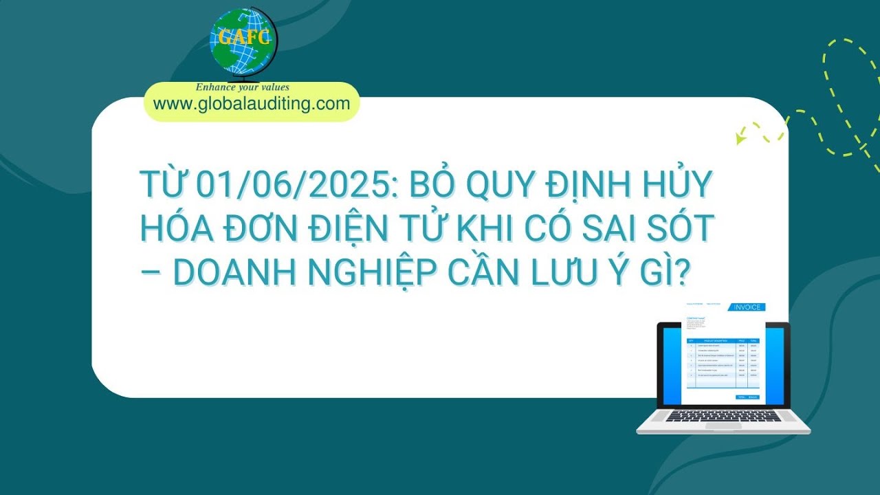 Từ 01/06/2025: Bỏ Quy Định Hủy Hóa Đơn Điện Tử Khi Có Sai Sót – Doanh Nghiệp Cần Lưu Ý Gì?