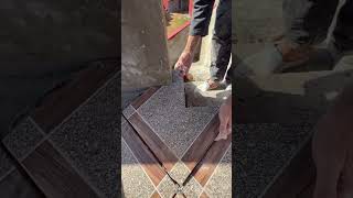 the process of installing ceramic on the floor is very easy #construction #ceramic #floor #shorts