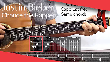Holy (Justin Bieber, Chance the Rapper) Guitar Tutorial | Tab, Chords