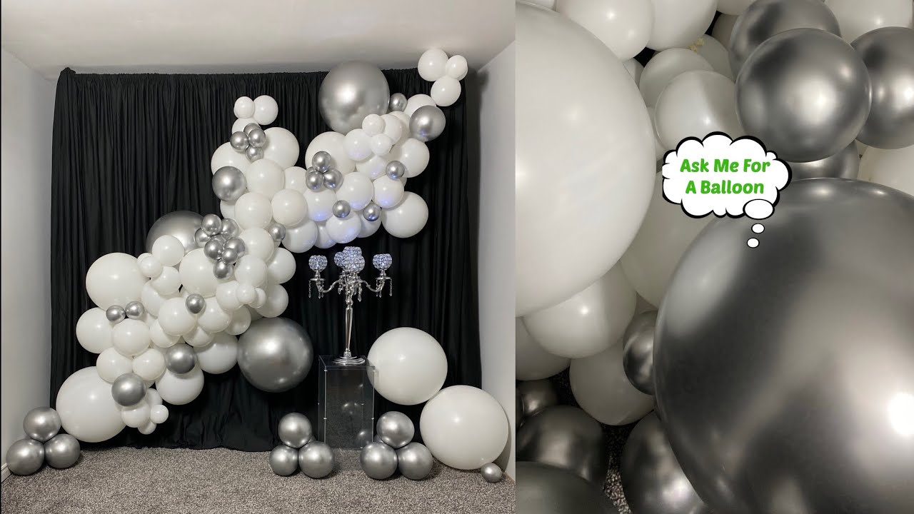 White Reflex Silver Balloon Garland withme YouTube
