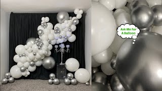 White Reflex Silver Balloon Garland #withme