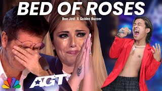 Golden Buzzer: The Judges cry hysterically hearing the song Bed Of Roses with an extraordinary voice