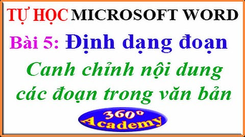 Tự học Microsoft Word. Bài 5: Định dạng đoạn, canh chỉnh nội dung văn bản, định dạng lấy mẫu