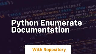 python enumerate documentation