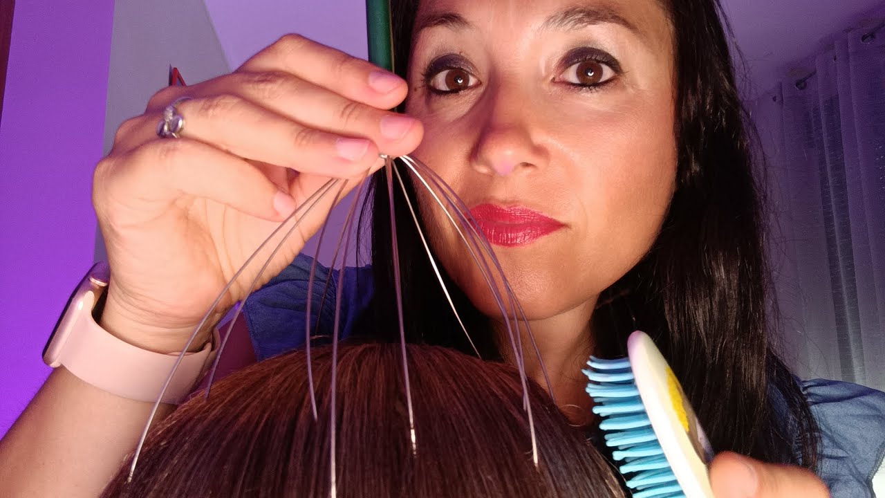 ASMR cepillado y masaje capilar 💆 relajantes😴 para dormir rápido