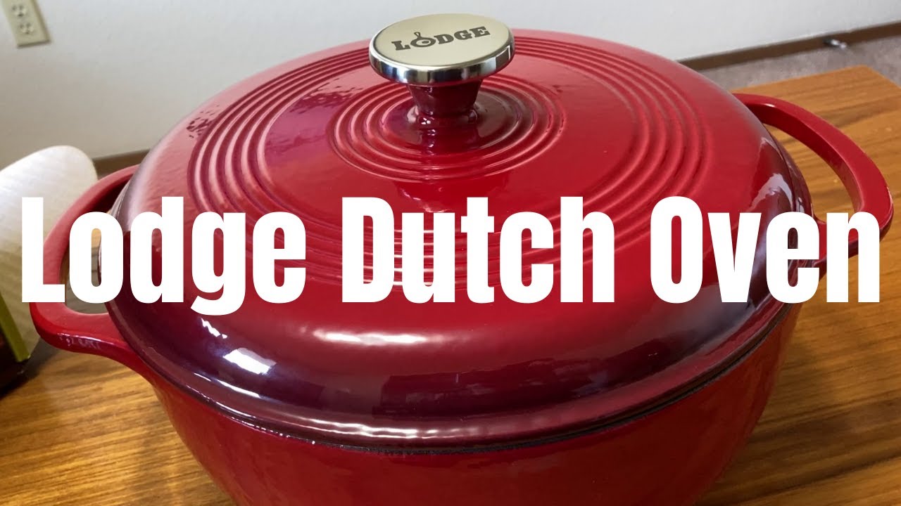 Lodge 5.5 Quart Enameled Cast Iron Dutch Oven, Red