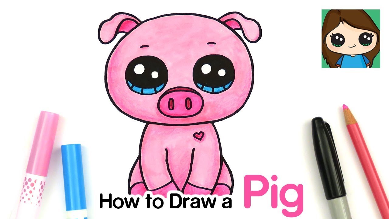 easy cute drawings of pigs