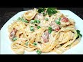 PASTA CARBONARA (muy pocos ingredientes) no lleva huevo.....fácil y rápida ummm deliciosa