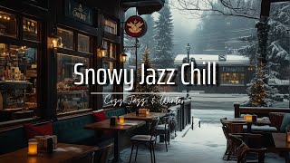 Snowy Coffee Shop Ambience • Cozy Winter Jazz Music for Deep Study, Sleep, Healing &amp; Stress Relief