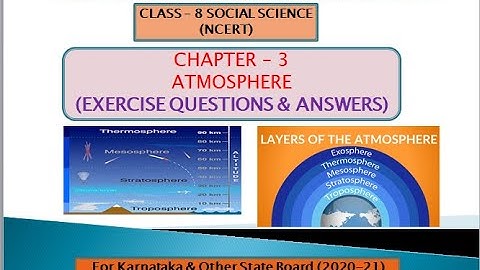 Class-8 Geography | Chapter-3 Atmosphere | Exercise Questions & Answers | Karnataka Board