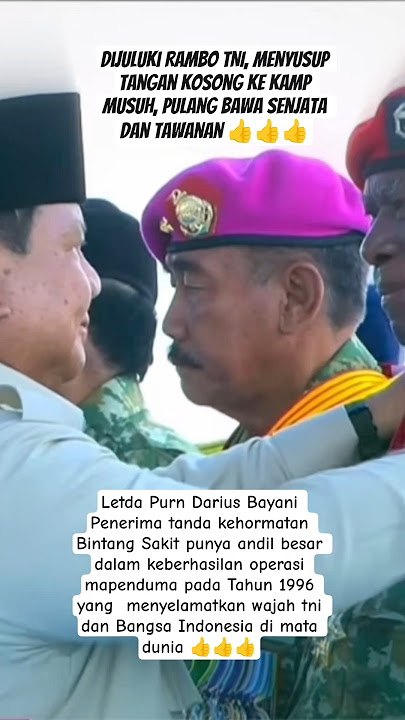 Nicknamed the TNI's Rambo, Darius Bayani, the recipient of the Bintang Sakti, is apparently no or...