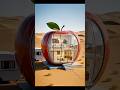 Building a Luxury Apple-Shaped House in the Desert! 🍎🏜️#apple #home #shorts