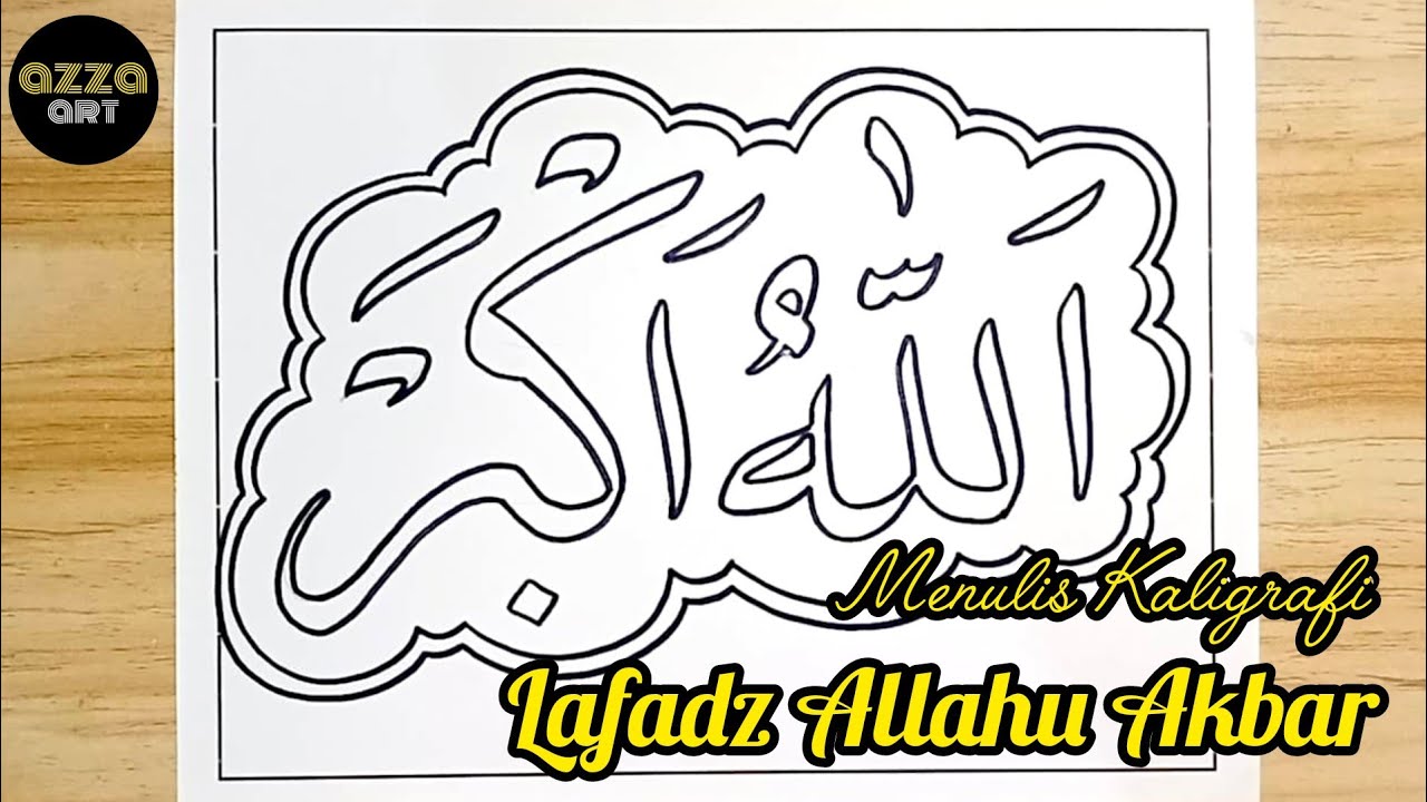 Menggambar Kaligrafi Lafadz Allahu Akbar ✍️ Menulis Kaligrafi Allahu Akbar dengan 2 Pensil