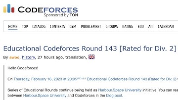 Educational Codeforces Round 143 (Rated for Div. 2) Screencast