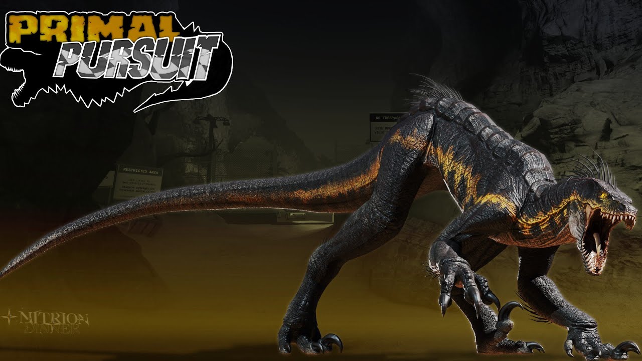 Exoraptor and Mecha Spino in Primal Pursuit (Roblox)