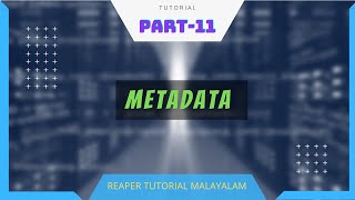 11. Creating Metadata in Reaper | Part 11 | Malayalam Reaper Tutorial