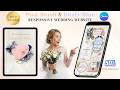 Elegant Wedding Website Tutorial in Canva | Pink Blush & Dusty Blue Wedding Website + RSVP