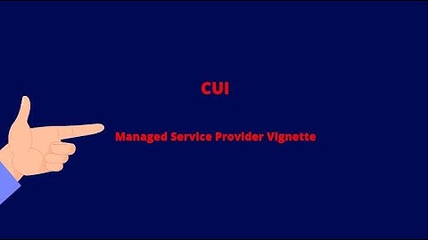 CUI Managed Service Provider Vignette