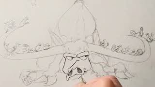 The Birdy Bunch - In Progress - Linework Timelapse - Krazy Ani Art