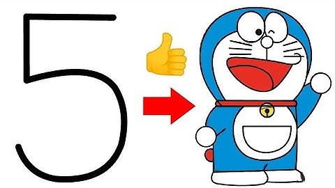 Turn number 5 into doremon cartoon doremon easy - How to Draw Doremon Cartoon outline easy method