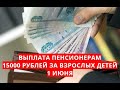 Выплата пенсионерам 15000 рублей за взрослых детей! 1 июня