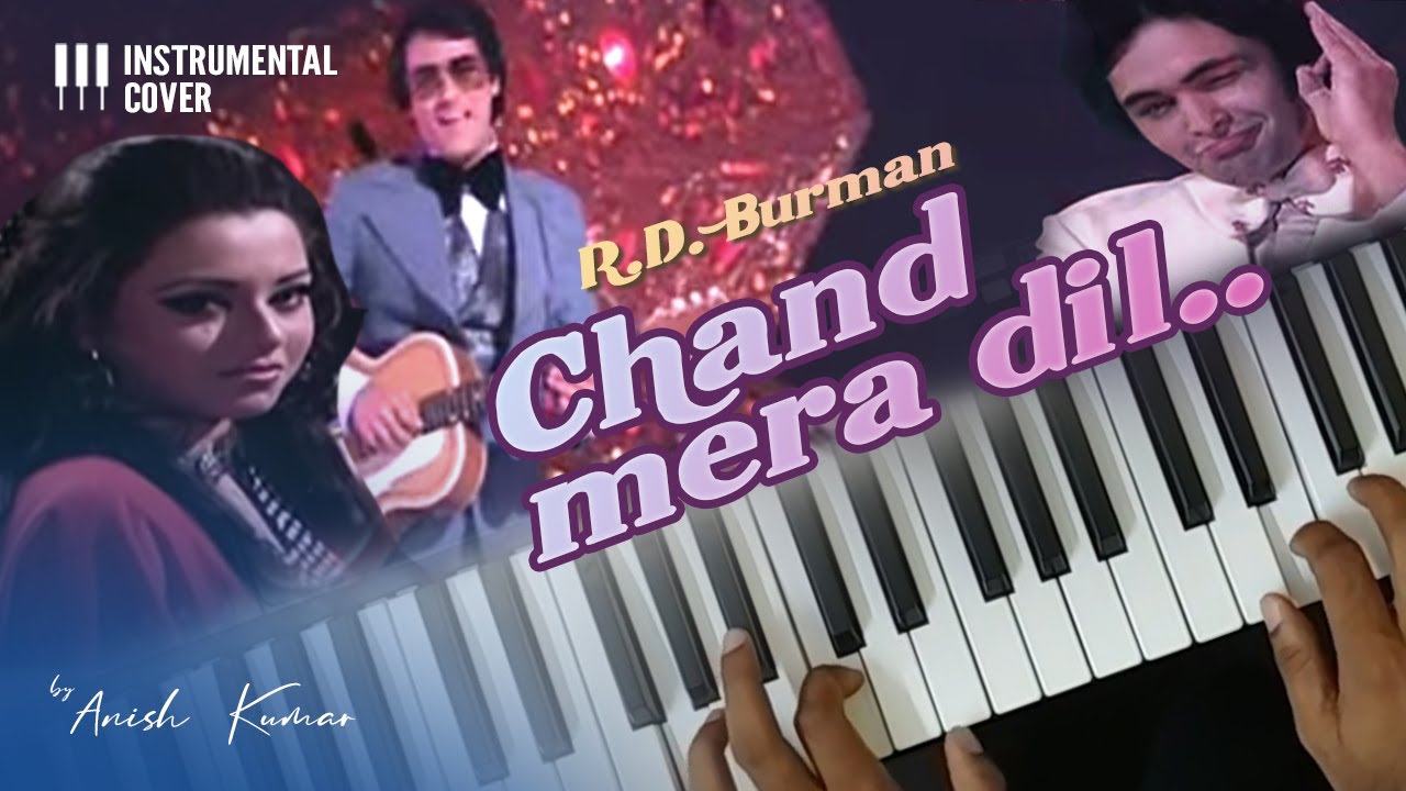 R D BURMAN  Chand Mera Dil  Instrumental Cover Song with Piano Notes