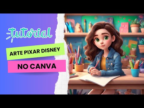 Como fazer foto Pixar Disney personagem com Canva design Inteligência artificial AI mascotinha