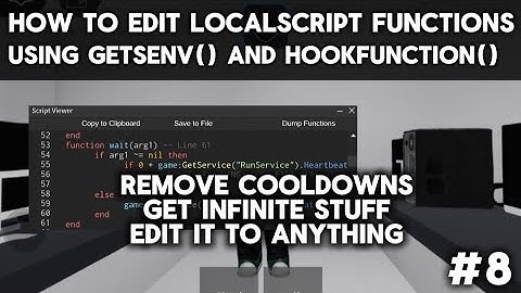 HOW TO EDIT GLOBAL FUNCTIONS IN A LOCALSCRIPT USING GETSENV() - ROBLOX Exploiting | 0:35