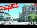 Petaluma California | Dash Cam | Driving Downtown | USA