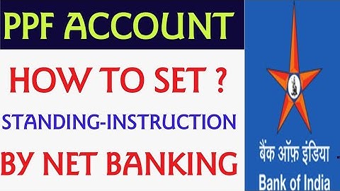 BOI PPF Account Standing Instruction Facility || BOI PPF ACCOUNT