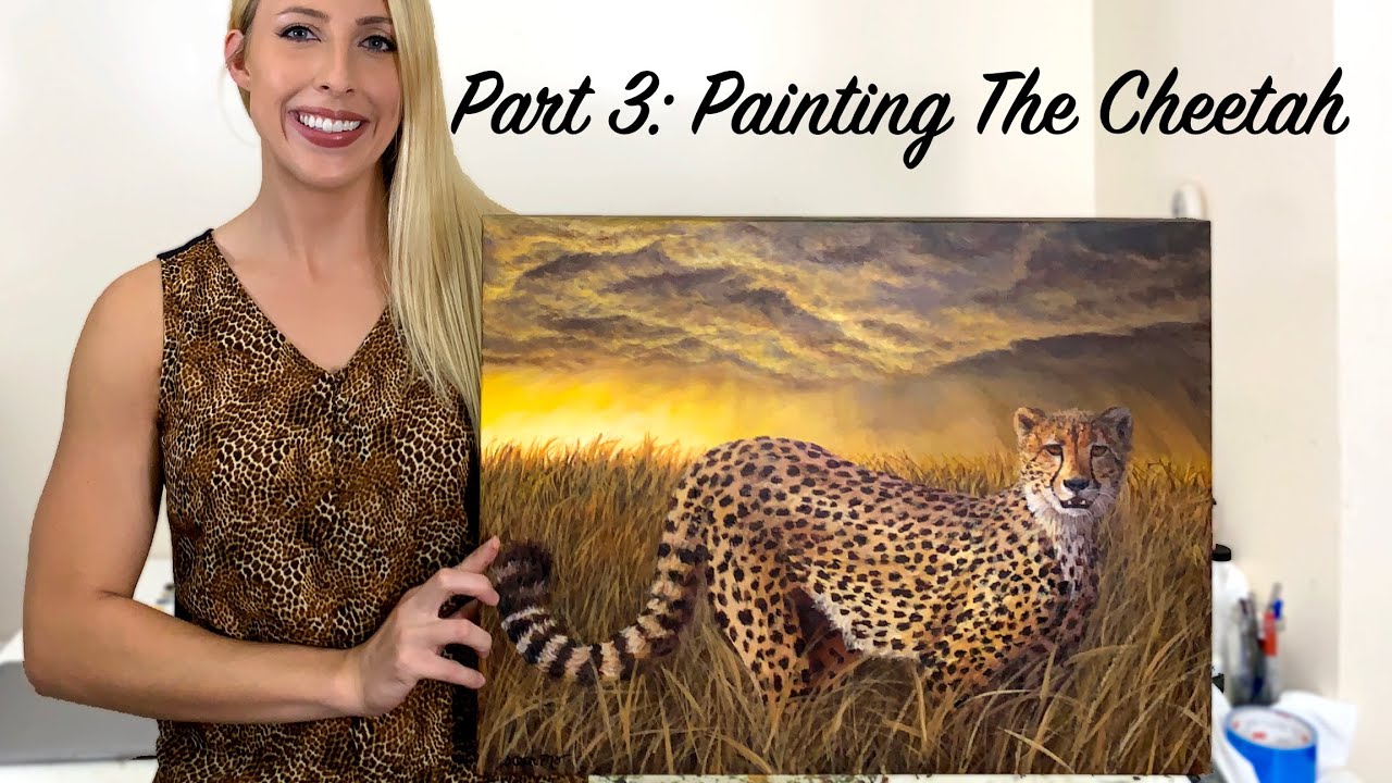 Cheetah Acrylic Painting Part 3 Painting The Cheetah!! YouTube