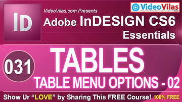 Adobe InDesign CS6 Tutorials (Telugu) - 31 - Tables & Table Menu Options | Best DTP Telugu Tutorials