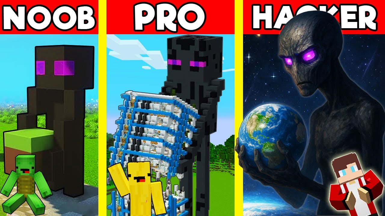Битва за создание статуй Эндермена в Minecraft — ИСПЫТАНИЕ НУБА ПРОТИВ ПРОФИ — пародия на Maizen ...