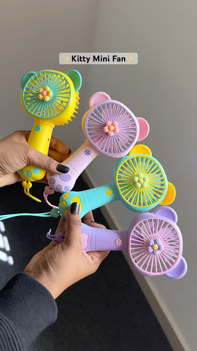 Cutest Floral Kitty Mini Fan 🌷✨🎀#mini #handfan #minifan #kawaii #cute #paw #kitty