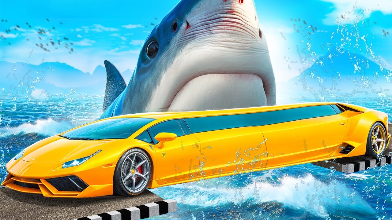 Testing LONG CARS vs SHARKS in GTA 5!