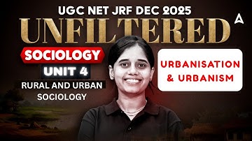 UGC NET Sociology | UGC NET Sociology Unit 4 Rural And Urban Sociology By Ritu Mam