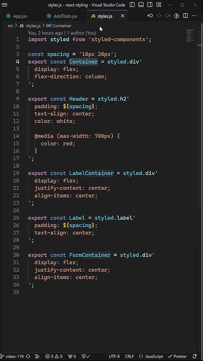 Using Styled component styles in React Components - react18 #javascript ...