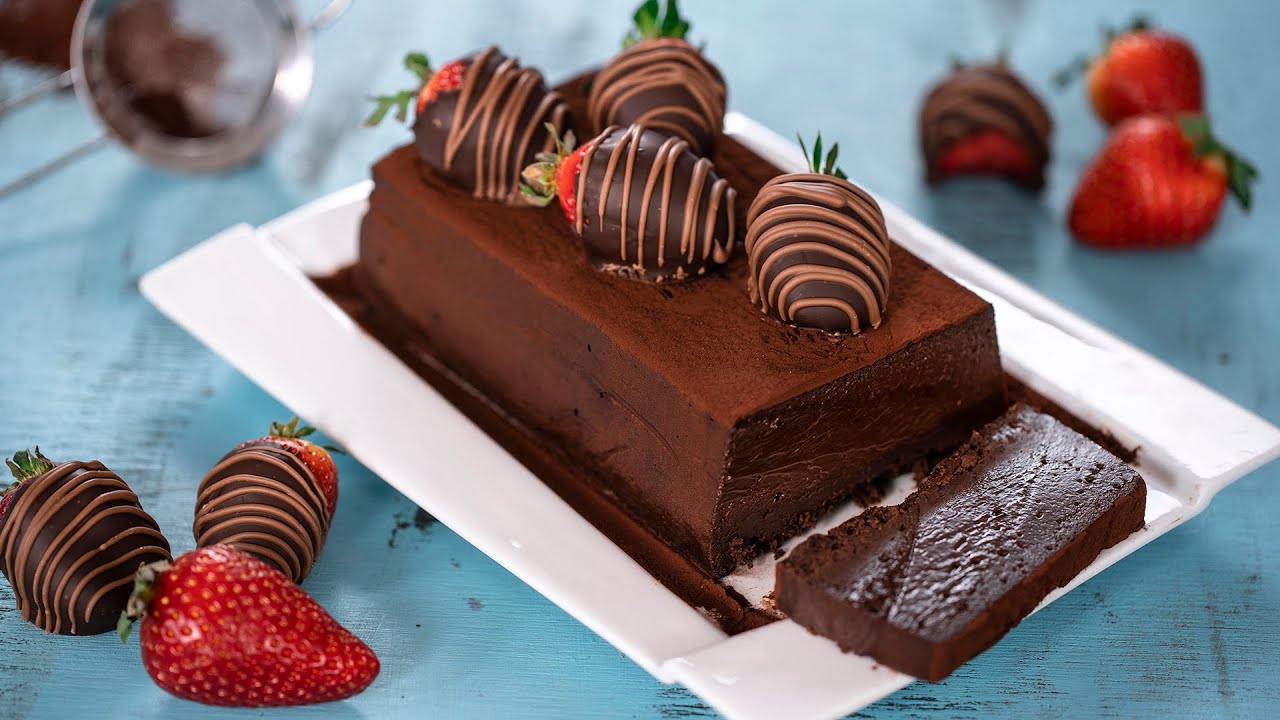 Chocolate Terrine with Chocolate Covered Strawberries | Home Cooking Adventure