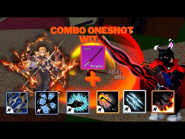 Shark Man + Rengoku』 One Shot Combo Blox Fruits, V2nyn