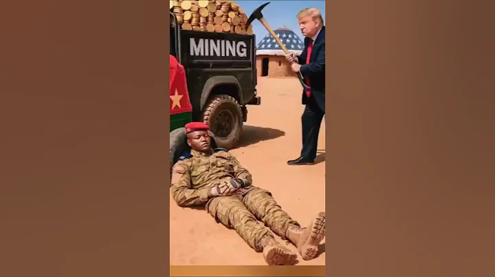Trump vs Traoré Mining Gold Coins Funny Desert Scene 😂 Ibrahim Traoré of Burkina Faso 🇧🇫 Funny