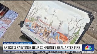Artist's paintings help Altadena community heal after Eaton Fire
