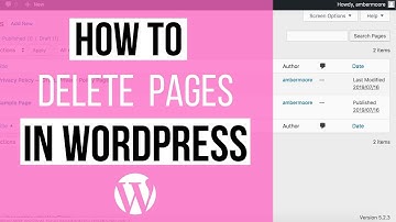 How to Delete Pages in Wordpress