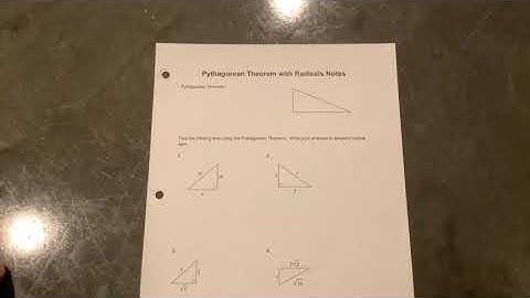 Pythagorean Theorem with Radicals Notes