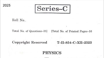 PHYSICS | HPBOSE 12th ANNUAL EXAM question paper 2023 | STUDY GUIDE #studyguide
