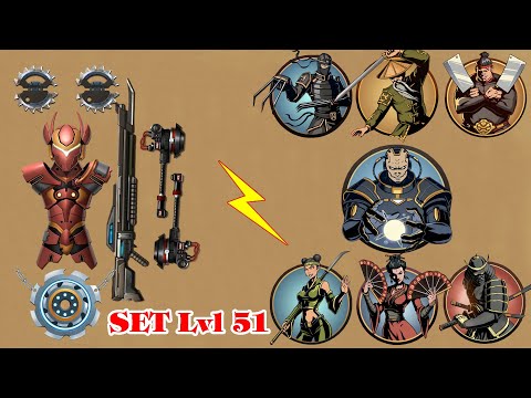 Shadow Fight 2 || SET OF LEVEL 51 vs ALL BOSSES 「iOS/Android Gameplay」