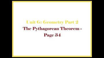 Unit G 4 Pythagorean Theorem - Mr. Morgan